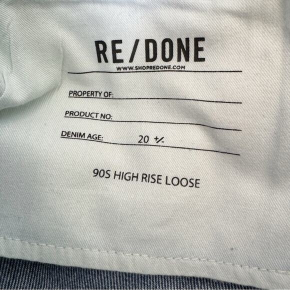 RE/DONE Destroyed 90s High Rise Loose Jeans in Destroyed Medium Blue 26 NWTs - Picture 14 of 16